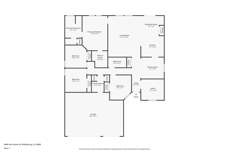 0/Mo, 2688 Oak Haven Drive Middleburg, FL 32068 Floor Plan View