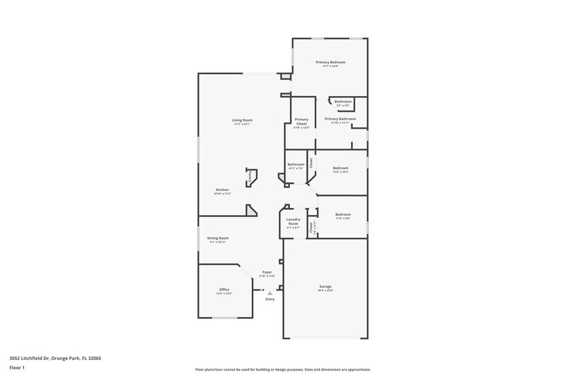 1,910/Mo, 3052 Litchfield Dr Orange Park, FL 32065 Floor Plan View