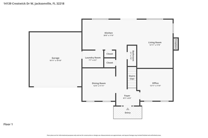 2,400/Mo, 14139 Crestwick Dr W Jacksonville, FL 32218 Floor Plan View