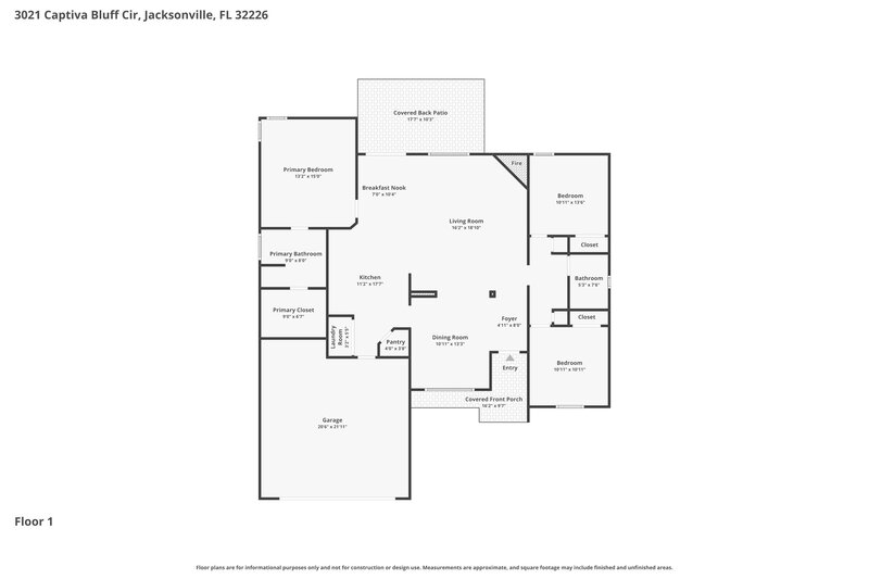 2,075/Mo, 3021 Captiva Bluff Cir Jacksonville, FL 32226 Floor Plan View