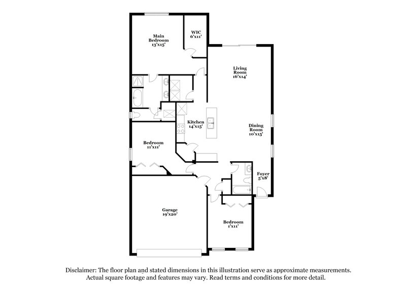 1,860/Mo, 11769 Lake Bend Circle Jacksonville, FL 32218 Floor Plan View