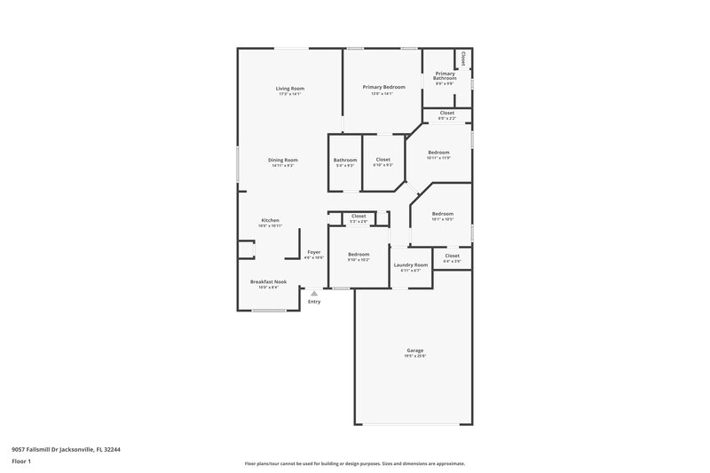 1,995/Mo, 9057 Fallsmill Dr Jacksonville, FL 32244 Floor Plan View