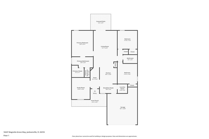 1,845/Mo, 16247 Magnolia Grove Way Jacksonville, FL 32218 Floor Plan View