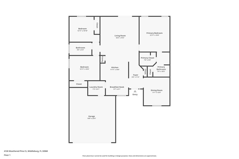 1,720/Mo, 4126 Weathered Pine Ct Middleburg, FL 32068 Floor Plan View
