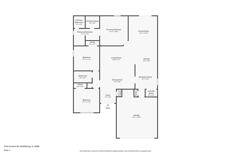 1,945/Mo, 3192 Carlotta Road Middleburg, FL 32068 Floor Plan View
