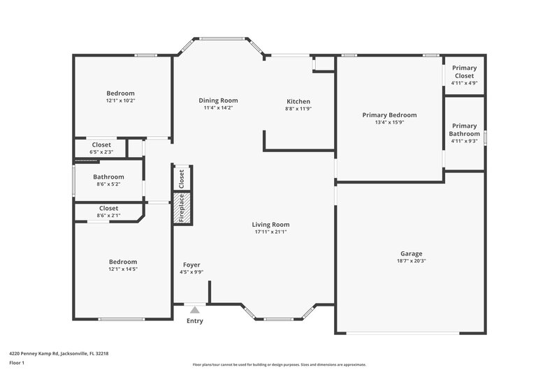 1,560/Mo, 4220 Penney Kamp Rd Jacksonville, FL 32218 Floor Plan View
