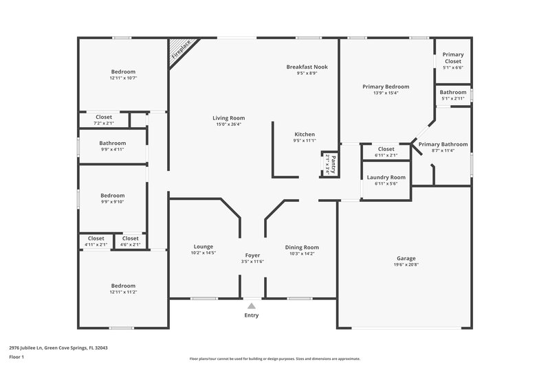 1,820/Mo, 2976 Jubilee Ln Green Cove Springs, FL 32043 Floor Plan View