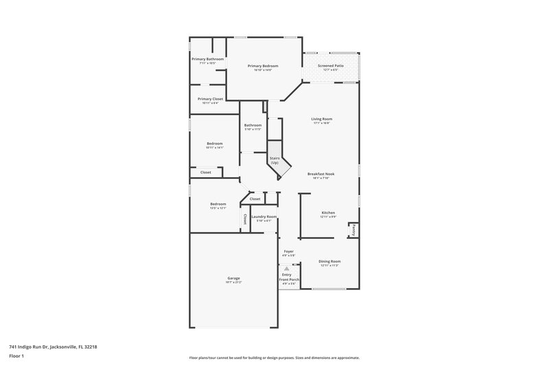 2,900/Mo, 741 Indigo Run Dr Jacksonville, FL 32218 Floor Plan View