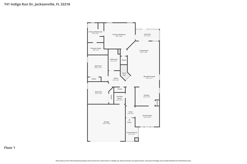 2,165/Mo, 741 Indigo Run Dr Jacksonville, FL 32218 Floor Plan View