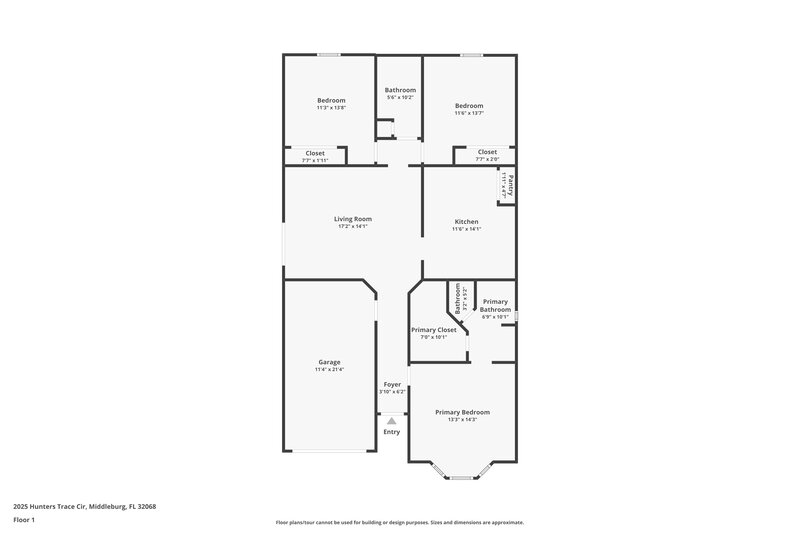 2,200/Mo, 2025 Hunters Trace Cir Middleburg, FL 32068 Floor Plan View