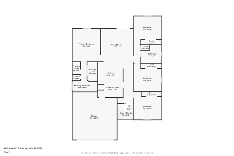 1,830/Mo, 1436 Seawolf Trl N Jacksonville, FL 32221 Floor Plan View