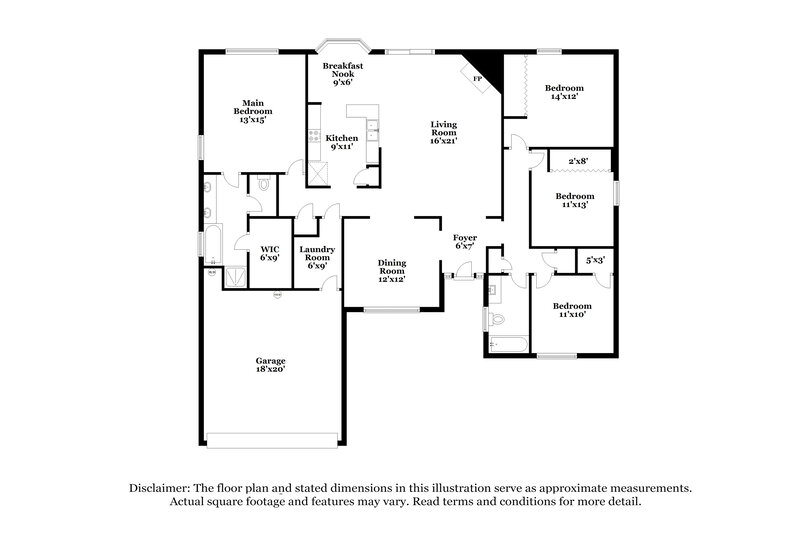 2,190/Mo, 419 Cottage Cove Ct Orange Park, FL 32073 Floor Plan View