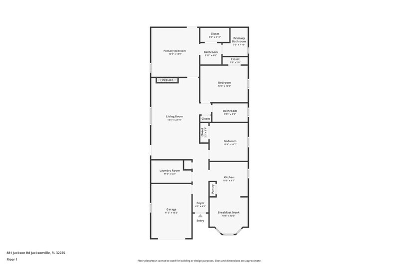 2,660/Mo, 881 Jackson Rd Jacksonville, FL 32225 Floorplan View