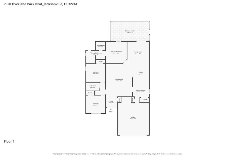 2,105/Mo, 7390 Overland Park Blvd Jacksonville, FL 32244 Floor Plan View