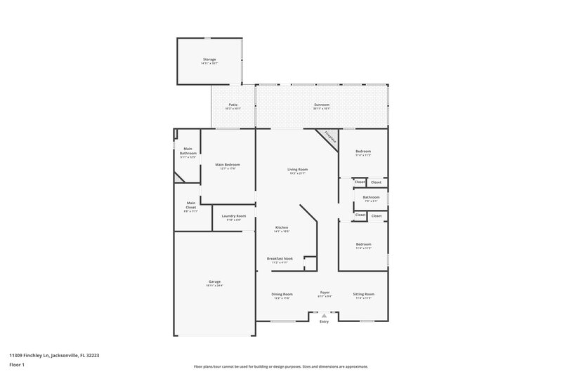 2,280/Mo, 11309 Finchley Ln Jacksonville, FL 32223 Floor Plan View