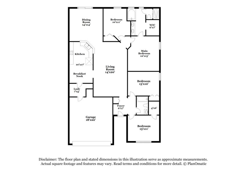 1,910/Mo, 7324 Spring Hill Rd Jacksonville, FL 32244 Floor Plan View