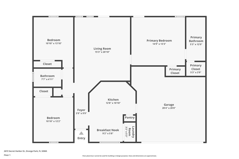 1,760/Mo, 2672 Secret Harbor Dr Orange Park, FL 32065 Floor Plan View