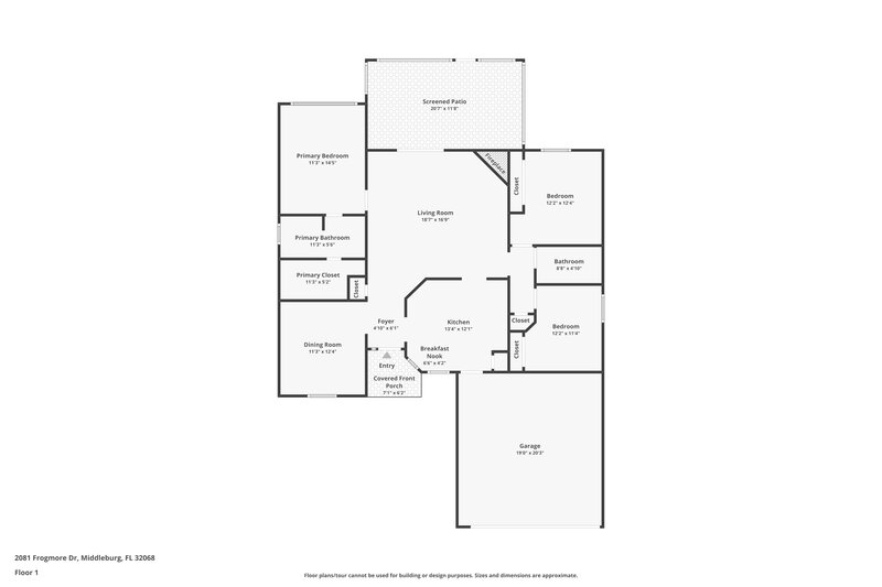 1,690/Mo, 2081 Frogmore Dr Middleburg, FL 32068 Floor Plan View