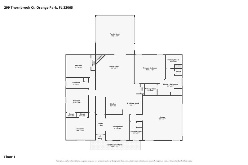 2,465/Mo, 299 Thornbrook Ct Orange Park, FL 32065 Floor Plan View
