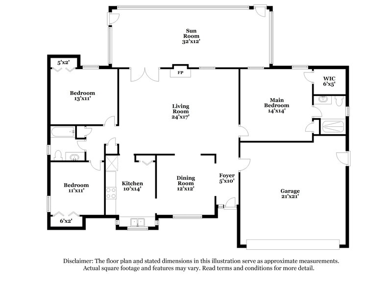 1,845/Mo, 8275 Crosswind Rd Jacksonville, FL 32244 Floor Plan View