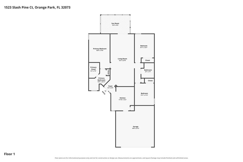 1,790/Mo, 1523 Slash Pine Ct Orange Park, FL 32073 Floor Plan View