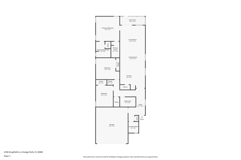 1,765/Mo, 4120 Grayfield Ln Orange Park, FL 32065 Floor Plan View