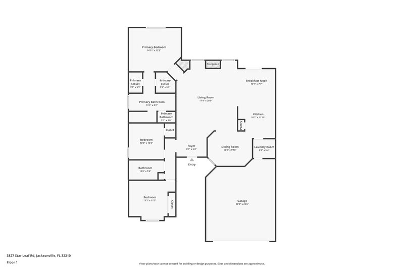 1,765/Mo, 3827 Star Leaf Rd Jacksonville, FL 32210 Floor Plan View