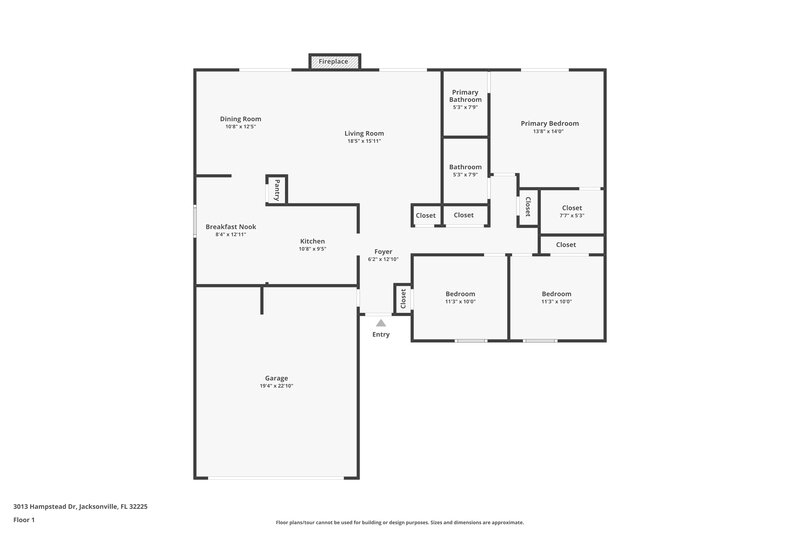 2,155/Mo, 3013 Hampstead Dr Jacksonville, FL 32225 Floor Plan View