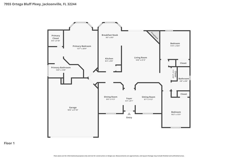 2,085/Mo, 7955 Ortega Bluff Pkwy Jacksonville, FL 32244 Floor Plan View