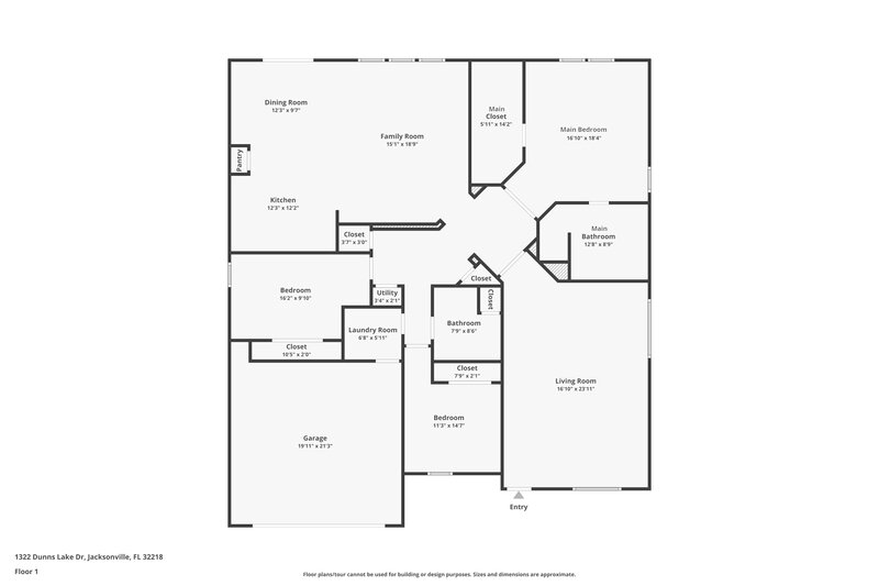 2,710/Mo, 1322 Dunns Lake Dr Jacksonville, FL 32218 Floor Plan View