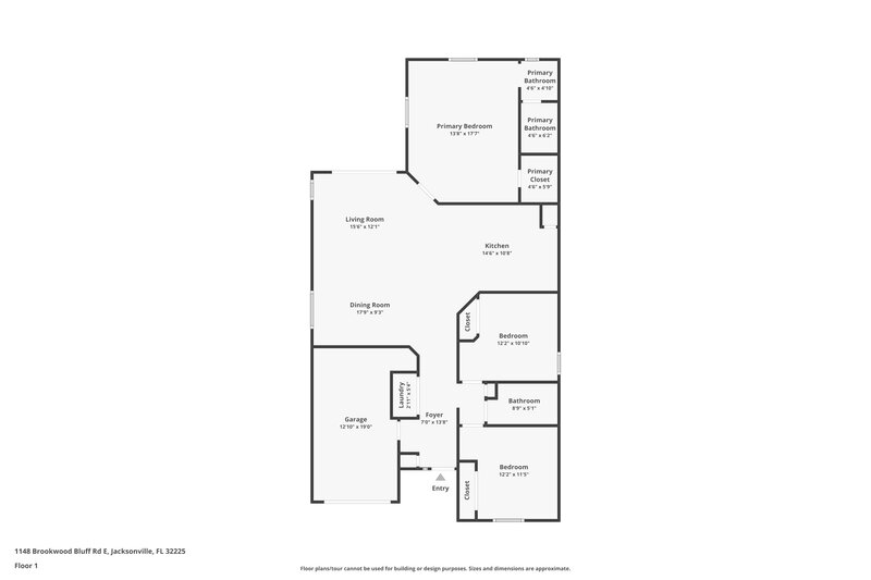 1,830/Mo, 1148 Brookwood Bluff Rd E Jacksonville, FL 32225 Floor Plan View