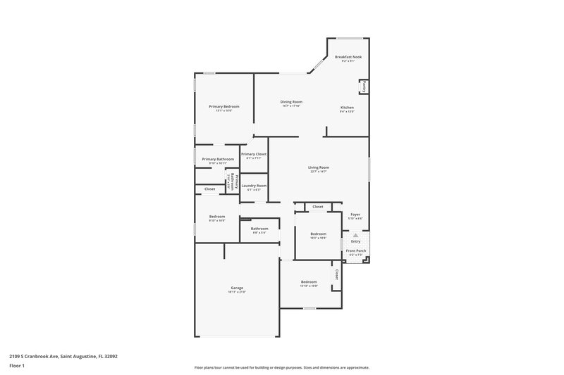 2,215/Mo, 2109 S Cranbrook Ave St Augustine, FL 32092 Floor Plan View