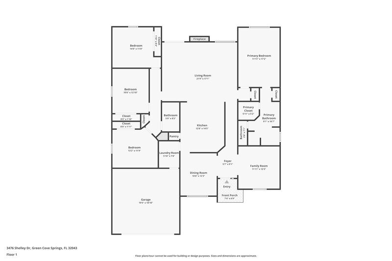 2,315/Mo, 3476 Shelley Dr Green Cove Springs, FL 32043 Floor Plan View