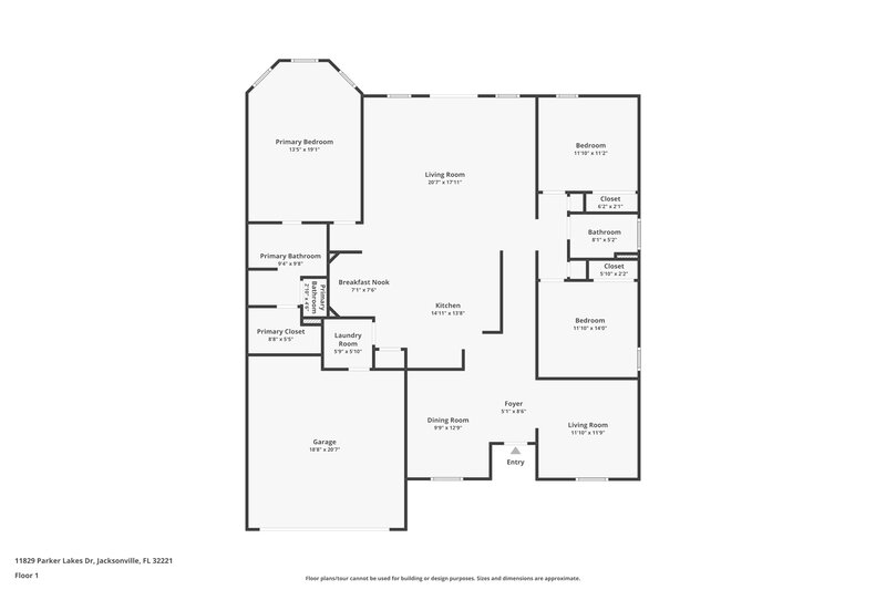 2,260/Mo, 11829 Parker Lakes Dr Jacksonville, FL 32221 Floor Plan View