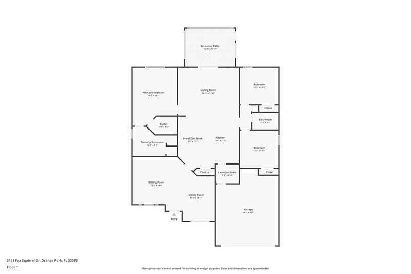 1,855/Mo, 3131 Fox Squirrel Dr Orange Park, FL 32073 Floor Plan View