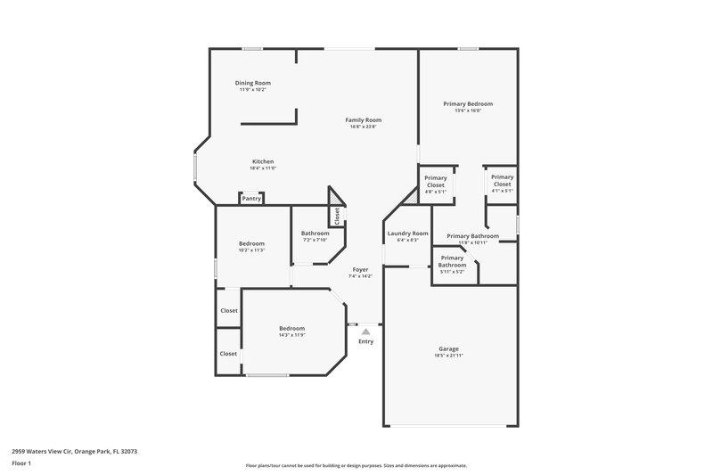 2,105/Mo, 2959 Waters View Cir Orange Park, FL 32073 Floor Plan View