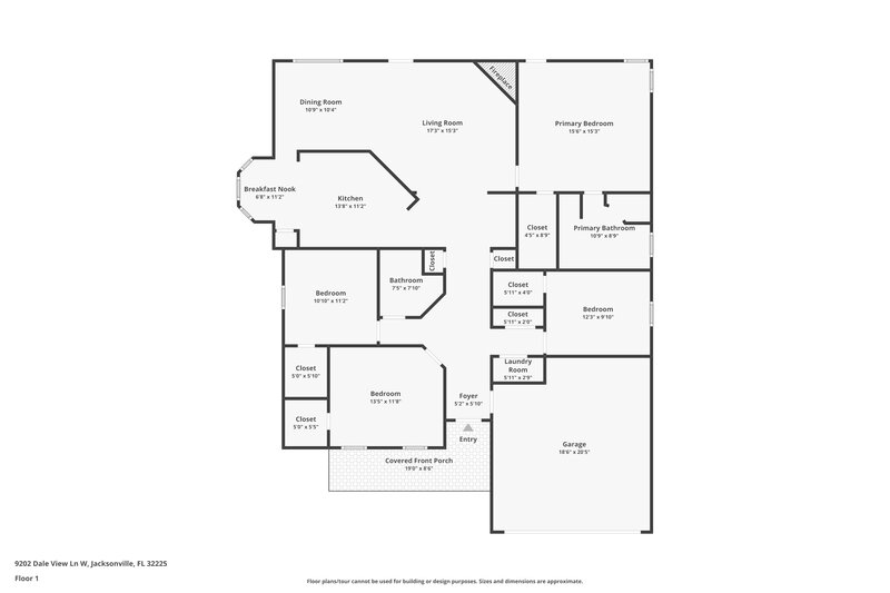2,340/Mo, 9202 Dale View Ln W Jacksonville, FL 32225 Floor Plan View