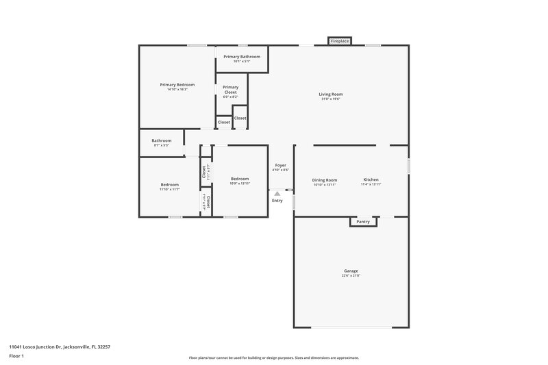 2,180/Mo, 11041 Losco Jct Dr Jacksonville, FL 32257 Floor Plan View