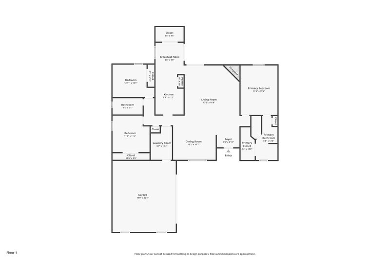 1,945/Mo, 8245 Hamden Cir W Jacksonville, FL 32244 Floor Plan View