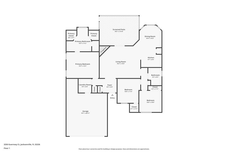 1,750/Mo, 3250 Guernsey Ct Jacksonville, FL 32226 Floor Plan View