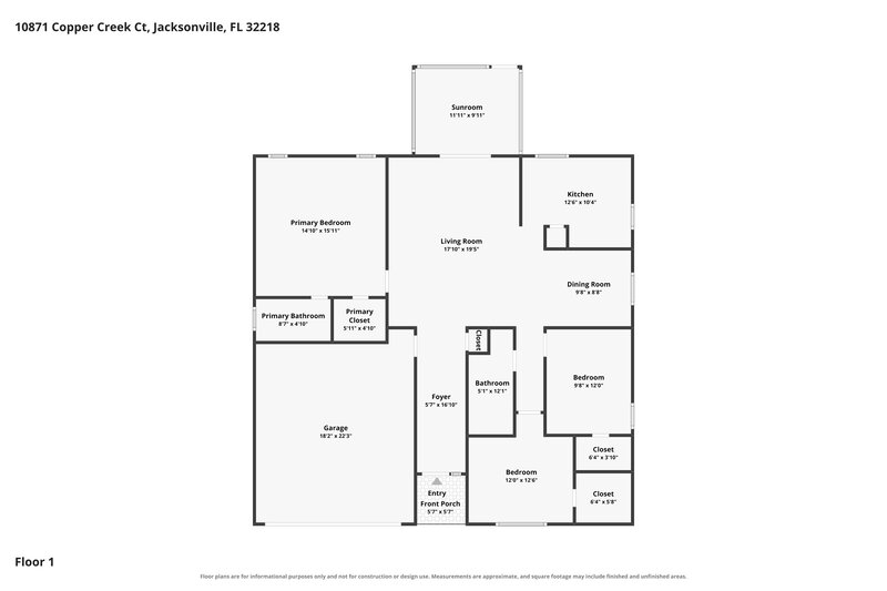1,790/Mo, 10871 Copper Creek Ct Jacksonville, FL 32218 Floor Plan View