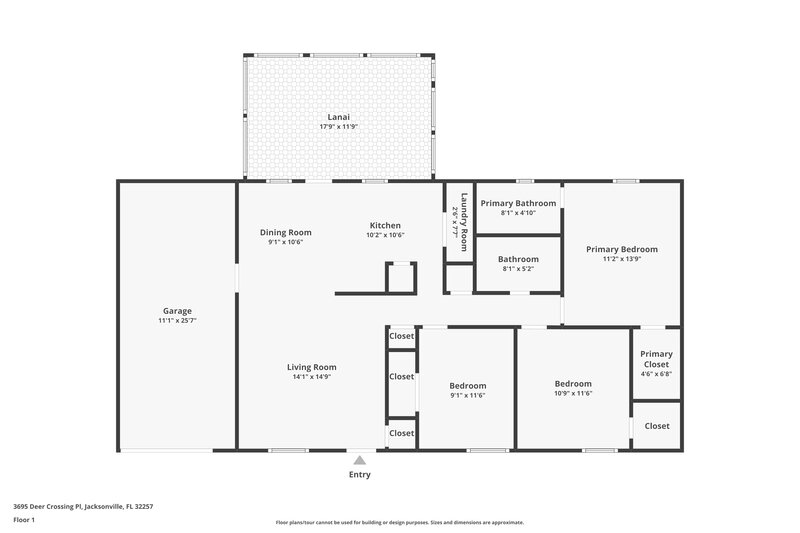 2,220/Mo, 3695 Deer Crossing Pl Jacksonville, FL 32257 Floor Plan View