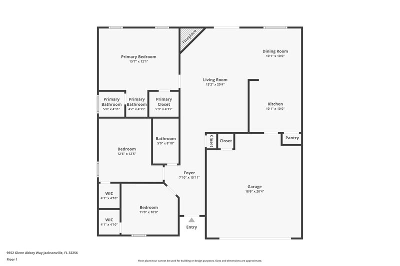 2,690/Mo, 9552 Glenn Abbey Way Jacksonville, FL 32256 Floor Plan View