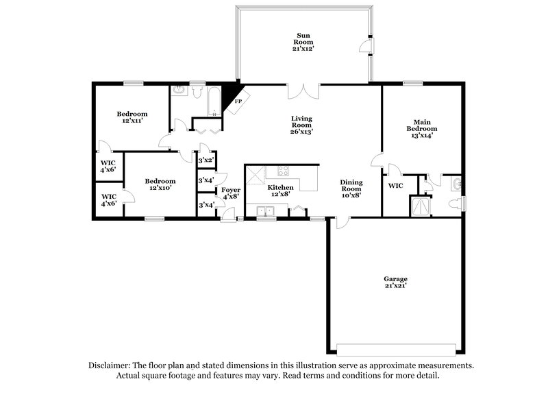 1,735/Mo, 8642 Bluebell Ln Jacksonville, FL 32244 Floor Plan View