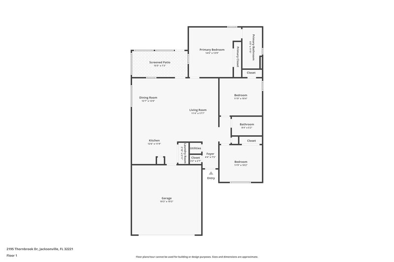 1,680/Mo, 2195 Thornbrook Dr Jacksonville, FL 32221 Floor Plan View