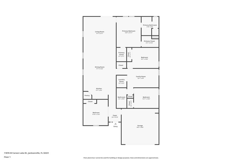 3,220/Mo, 11876 W Carson Lake Dr Jacksonville, FL 32221 Floor Plan View