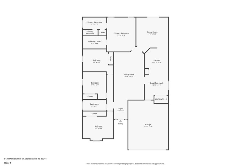 1,920/Mo, 9430 Daniels Mill Dr Jacksonville, FL 32244 Floor Plan View
