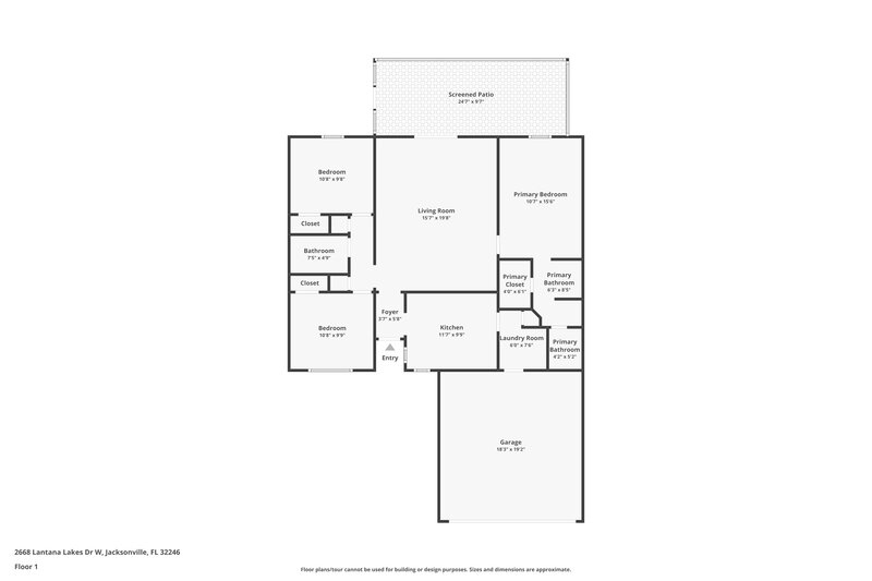 1,825/Mo, 2668 Lantana Lakes Dr W Jacksonville, FL 32246 Floorplan View