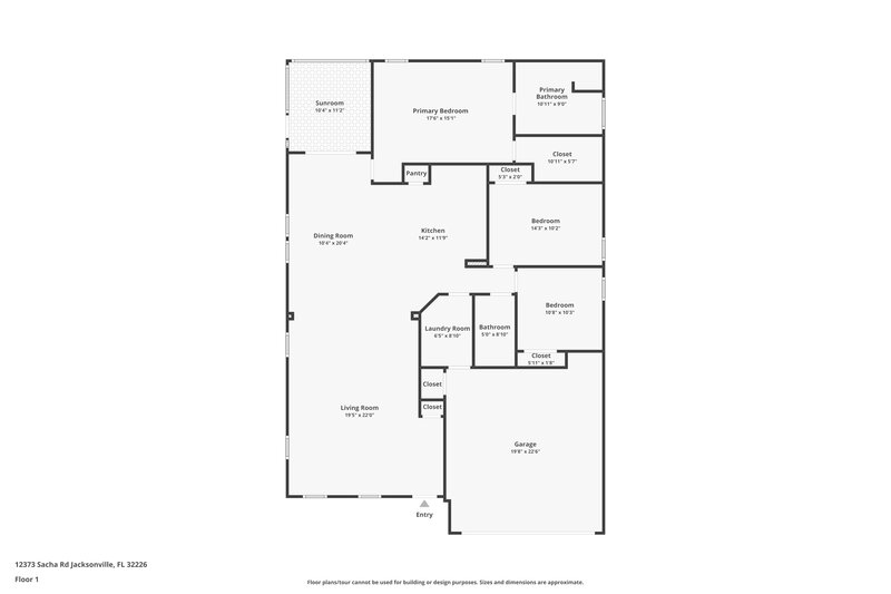 1,980/Mo, 12373 Sacha Rd Jacksonville, FL 32226 Floor Plan View