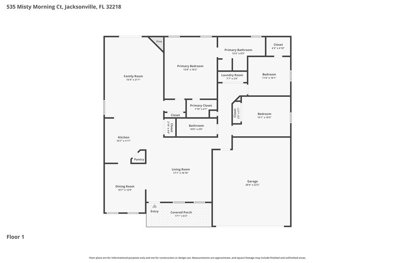 2,155/Mo, 535 Misty Morning Ct Jacksonville, FL 32218 Floor Plan View